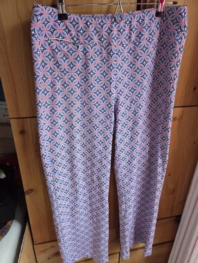 J McLaughlin Women's Red & Blue Stretch Knit Pants Size Large